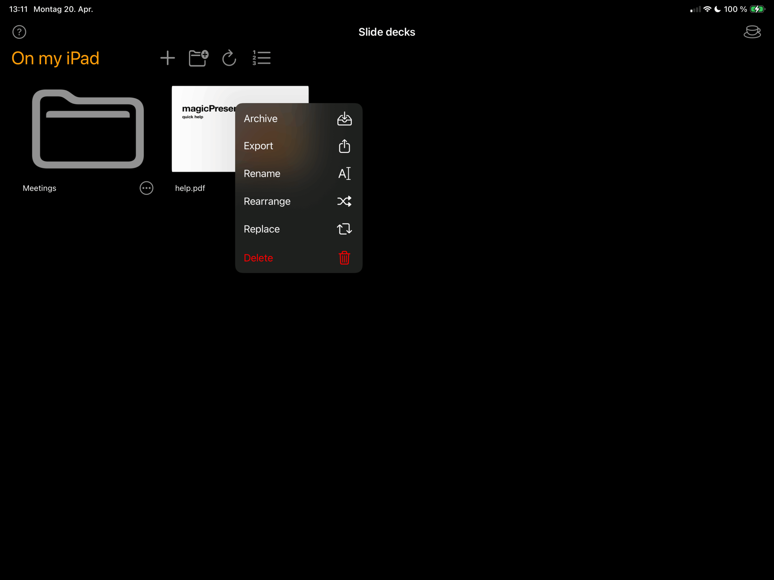 file context menu items