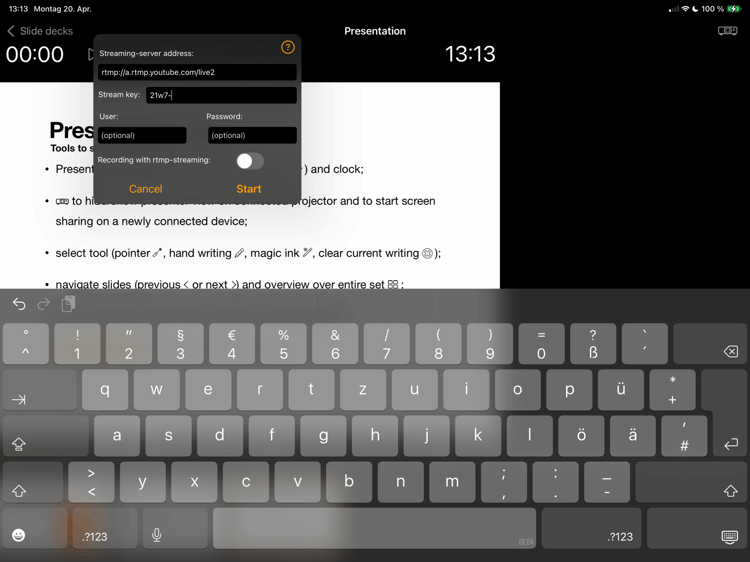Record and Stream your PDF presentation